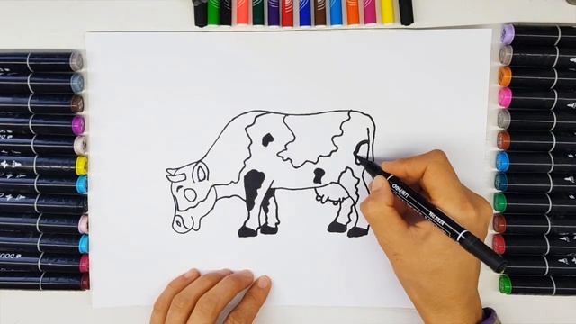 How to draw a cow / Как нарисовать корову \ Сиырды қалай салуға болады смотреть онлайн