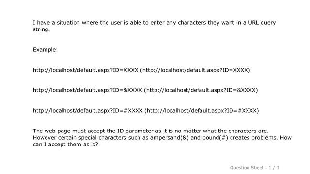 HTML : Special Characters in URL query string смотреть онлайн