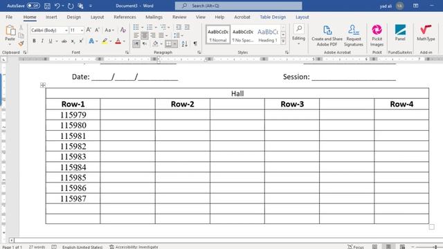 How to create Seating Plan for Exam in Ms word смотреть онлайн