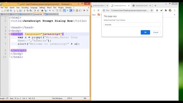 Introduction to JavaScript Programming| JavaScript Tutorial: Interaction - Alert, Prompt, Confirm смотреть онлайн