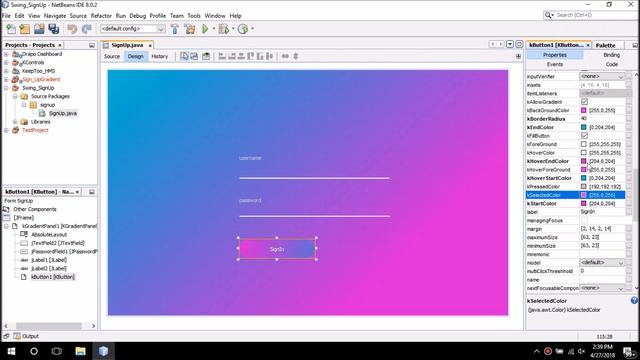 Java Swing UI - SignUp Example KControls смотреть онлайн