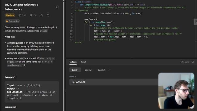 Python Tutorial | LeetCode 1027: Longest Arithmetic Subsequence | Dynamic Programming Explained смотреть онлайн