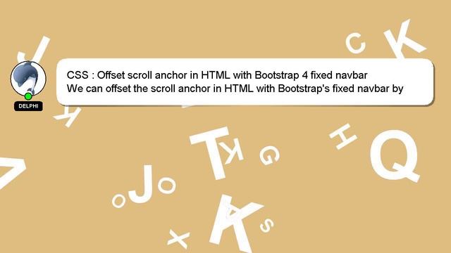 CSS : Offset scroll anchor in HTML with Bootstrap 4 fixed navbar смотреть онлайн