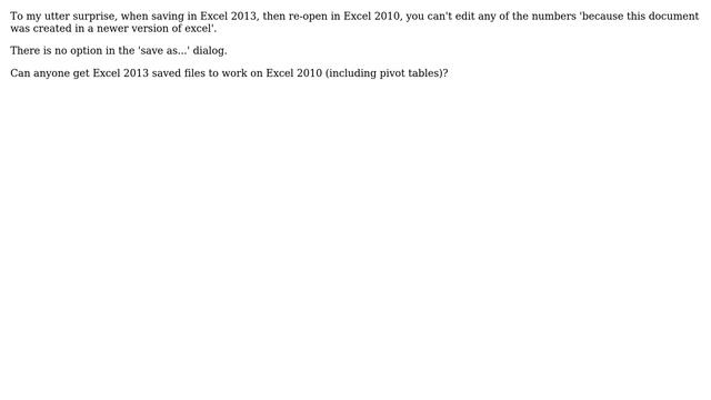 Save from Excel 2013 into 2010 format смотреть онлайн