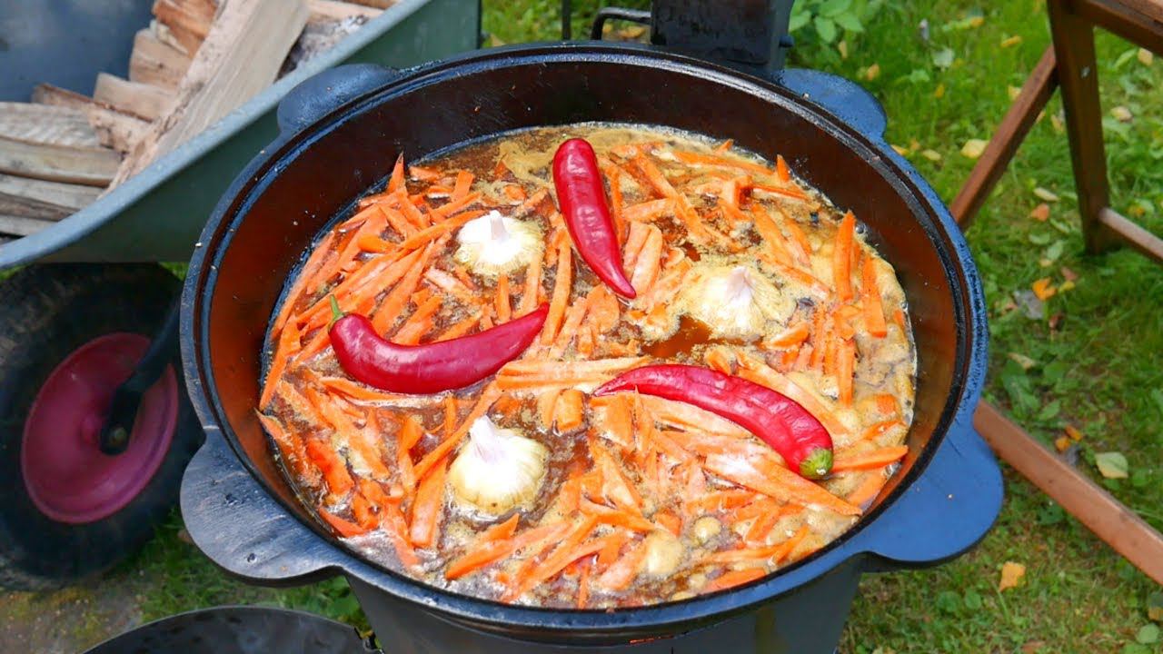 ПЛОВ. КАК ПРАВИЛЬНО ПРИГОТОВИТЬ НАСТОЯЩИЙ УЗБЕКСКИЙ ПЛОВ В КАЗАНЕ НА КОСТРЕ. ENG SUB. смотреть онлайн