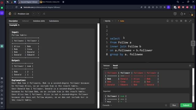 MLV Prasad - LeetCode SQL [ MEDIUM ] | 0614 | " Second Degree Follower " | смотреть онлайн
