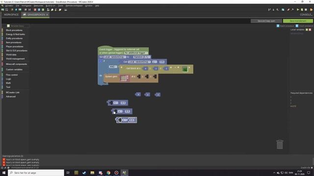 MCreator Tutorial: How To Drop Any Item From Grass (or Any Other Block)