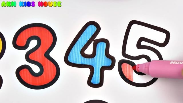 ( Numbers ) Learn Numbers With BIG Marker Pen Coloring Pages / Akn Kids House