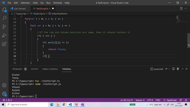 Typescript Part 19 || Array Part 7 Identity Matrix || English || By Vikash Shakya смотреть онлайн