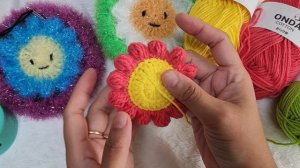 ЧИСТИЛКА КРЮЧКОМ 🙂🙂🙂 ЦВЕТОК-СМАЙЛИК🙂🙂🙂МАСТЕР КЛАСС