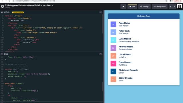 Staggered list animation with CSS inline variables смотреть онлайн