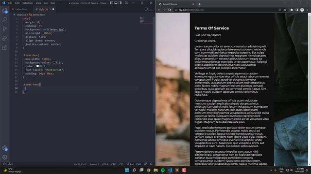 Terms of Service - HTML & CSS Tutorial смотреть онлайн