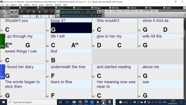 Diary (in the style of Bread) simplified Band-in-a-Box backing track with chords and lyrics смотреть онлайн
