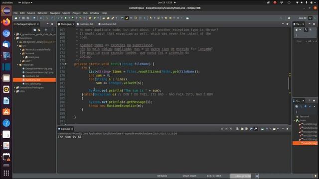Exceptions – Lesson 4 - multi-catch смотреть онлайн