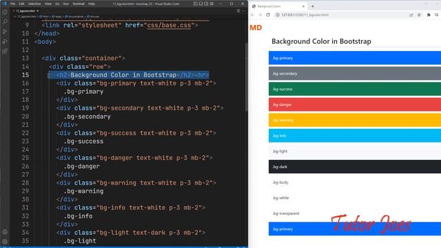 Background Colors in Bootstrap 5 | Tutor Joe's | Tamil смотреть онлайн