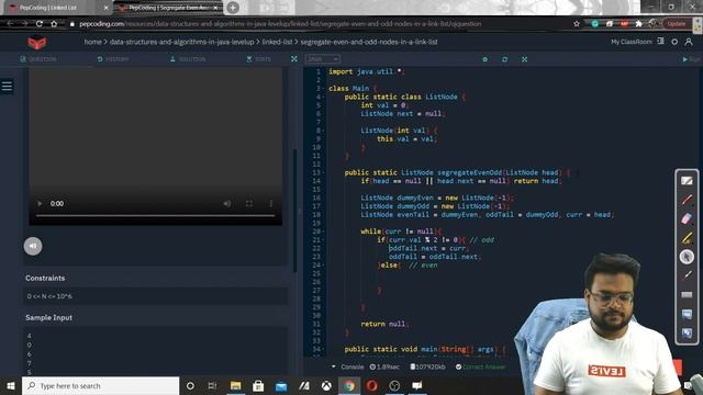 Segregate Even Odd And Nodes In Linked List | Linked List смотреть онлайн