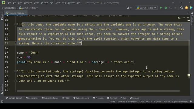 "Avoiding TypeErrors in Python: String and Integer Concatenation" смотреть онлайн