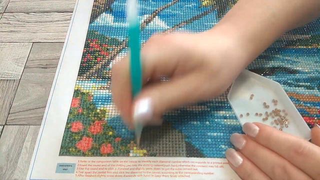 ПЛЯЖ, ЛОДКА, ПАЛЬМЫ! #15 Процесс выкладки страз. Алмазная мозаика. Diamond embroidery. TimeLapse смотреть онлайн