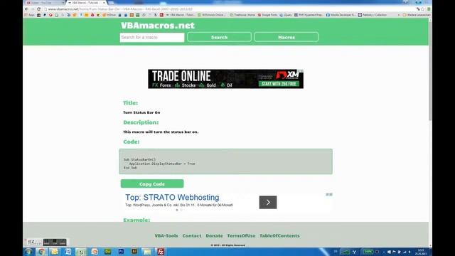 Turn Status Bar On - VBA Macros - Tutorial - MS Excel 2007, 2010, 2013 смотреть онлайн