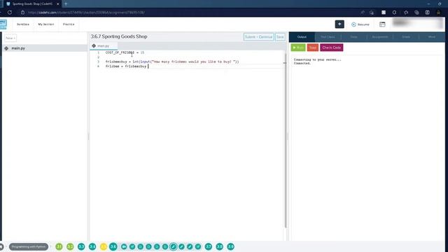 3.6.7 Sporting Goods Shop codehs python смотреть онлайн