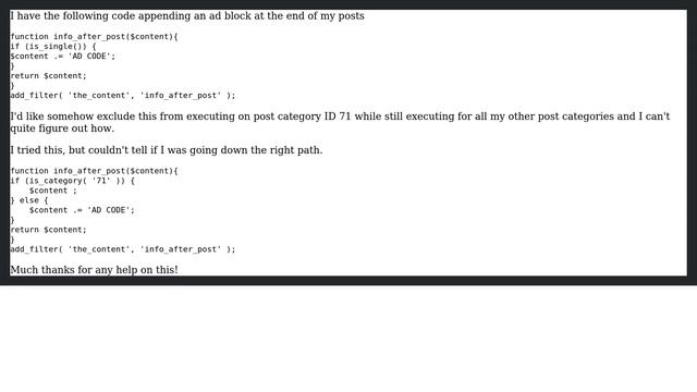 Wordpress: Exclude Category ID in function смотреть онлайн