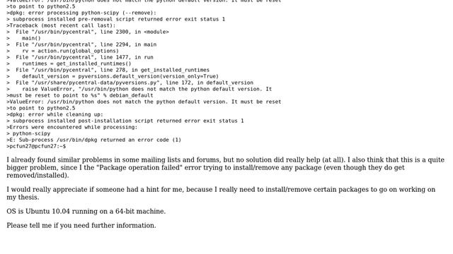 Ubuntu: Package operation failed due to incorrect version of Python смотреть онлайн
