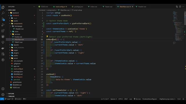 Cветлая\темная темы в Nuxt 3 смотреть онлайн