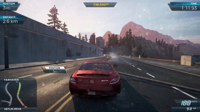 NFS Most Wanted (2012) - Gameplay Mercedes Benz SLS AMG RACE