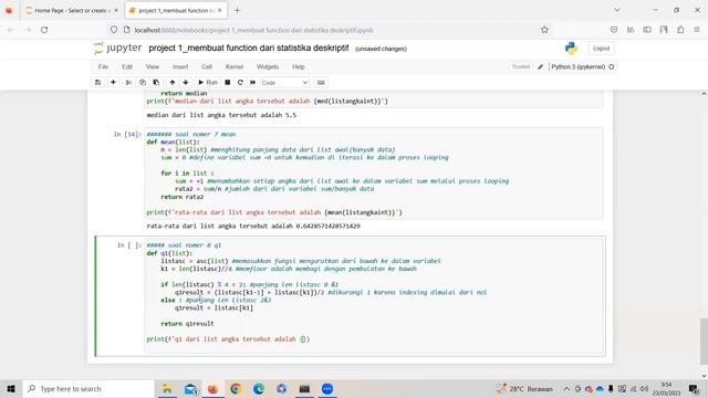 Project 1 Python Part 3 | Membuat Algoritma Menggunakan Function Manual dari Statistika Deskriptif смотреть онлайн