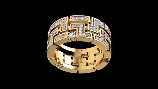 Кольцо Royal из жёлтого золота 750° с бриллиантами смотреть онлайн