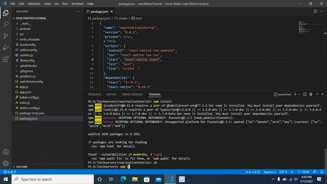 no such file or directory open 'package.json' npm install command error reactjs react native nodej смотреть онлайн