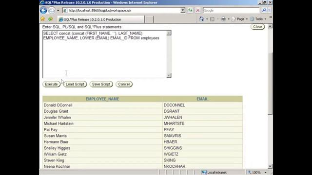 Oracle 10g Course - 5. Retrieving and Manipulating Data смотреть онлайн