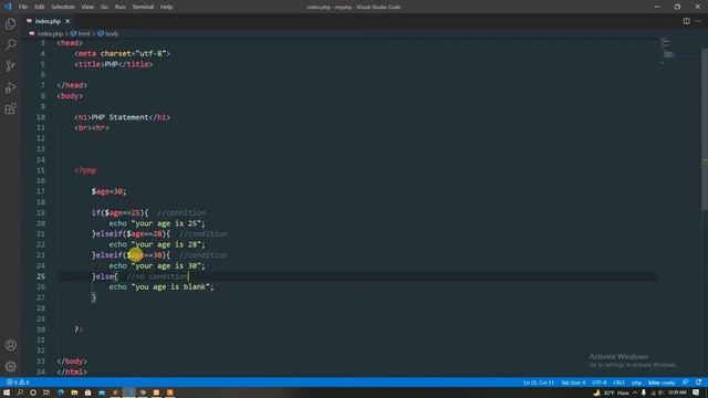 22 php bangla tutorial for beginners | php8 bangla tutroial | if elseif else statement смотреть онлайн