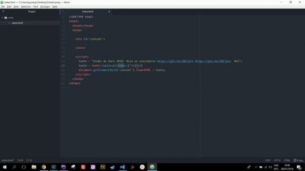 JavaScript: Vídeo Expressão Regular com replace