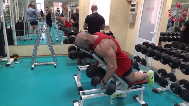 Подъём рук в наклоне, рабочий вес 40 кг смотреть онлайн