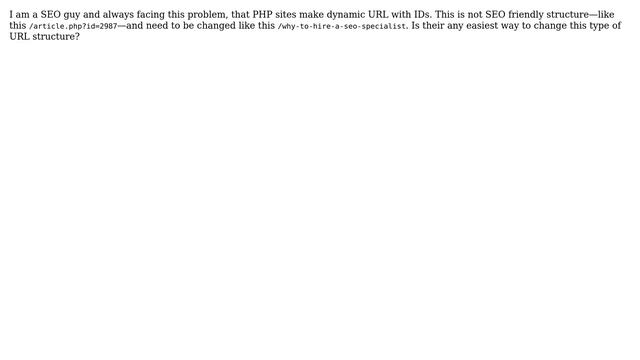Webmasters: What is Easiest Way to Change URL Structure of Dynamic PHP Website? смотреть онлайн