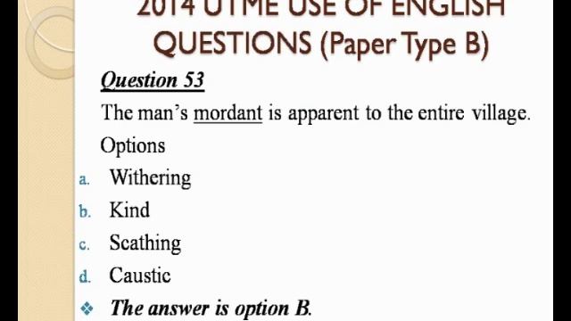 (ENGLISH FOR JAMB STUDENTS PART 3) Lesson 4 смотреть онлайн