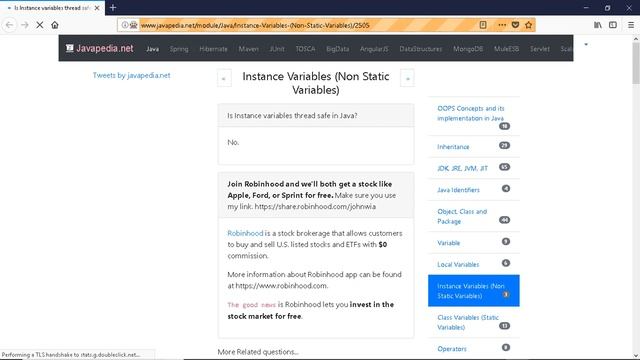 Is Instance variables thread safe in Java?
| javapedia.net смотреть онлайн