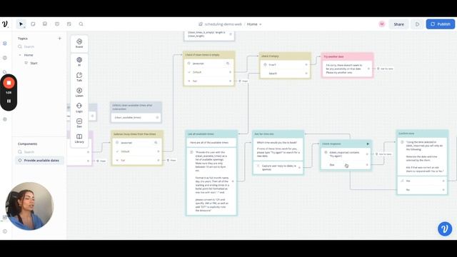 AI Chatbot using Voiceflow & Google Calendar (using free/busy API) pt.1 смотреть онлайн
