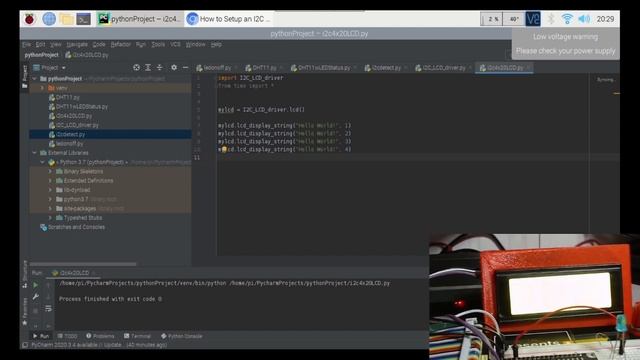 PyCharm Raspberry Pi - I2C LCD with DHT11 & LED смотреть онлайн