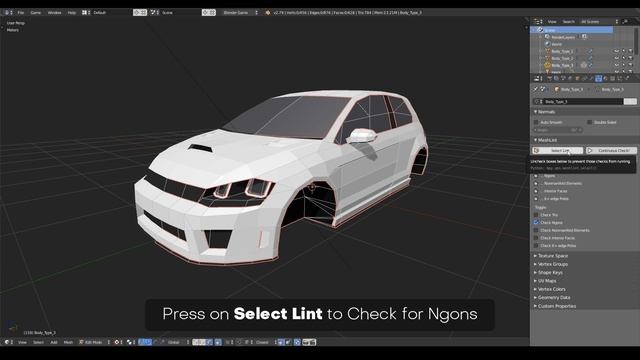 Blender 2.79 Tutorial: Check for Ngons and Tris смотреть онлайн