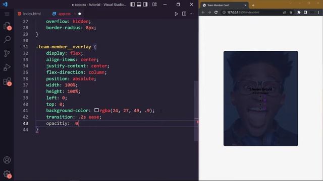 HTML & CSS - How to make a Team Member Card Tutorial смотреть онлайн