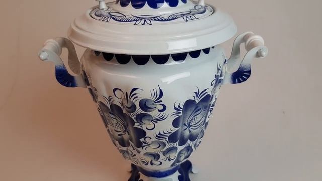 Электрический самовар 3 литра с художественной росписью Гжель конус смотреть онлайн