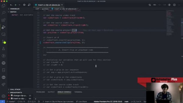 5. Insert Clips Onto Your Timeline PART 2 Using the PREMIERE PRO API