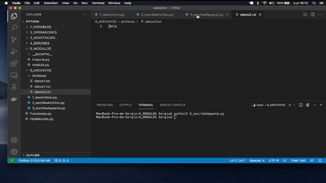 ARCHIVOS: 3 Escribe Append con Python 3 смотреть онлайн
