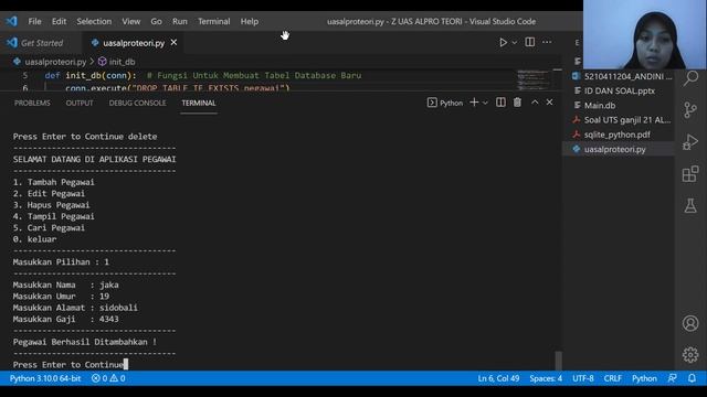 CARA MEMBUAT DATA BASE MENGGUNAKAN PYTHON DI APLIKASIKAN MENGGUNAKAN DB BROWSER FOR SQLITE смотреть онлайн