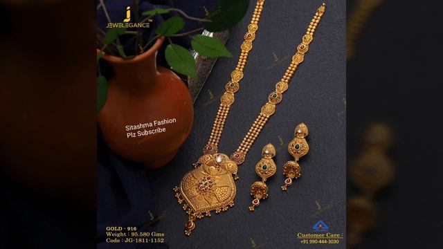 Latest Gold LONG NECKLACE SET With Weight Huge Collection смотреть онлайн