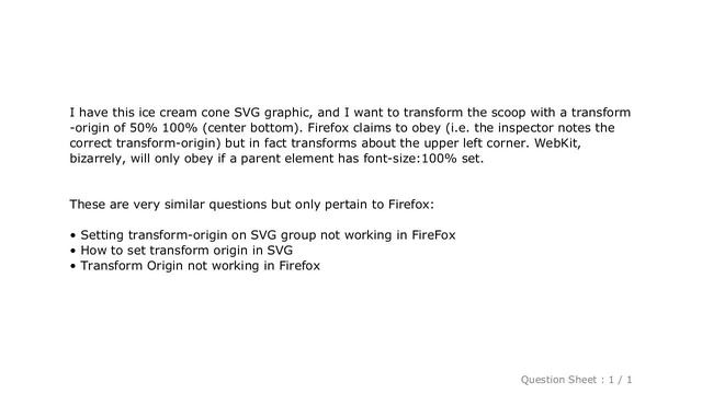 CSS : Percentage transform-origin for SVG not obeyed in Firefox, only sometimes in WebKit смотреть онлайн