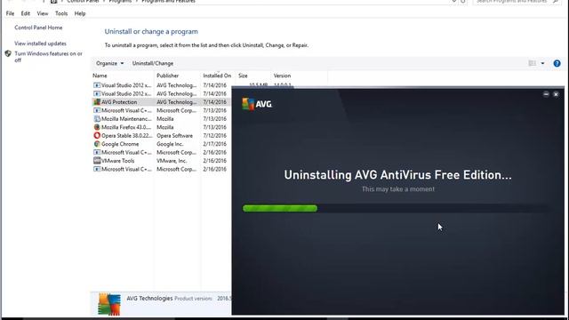 How to Uninstall AVG AntiVirus FREE 2016 on Windows 10? смотреть онлайн