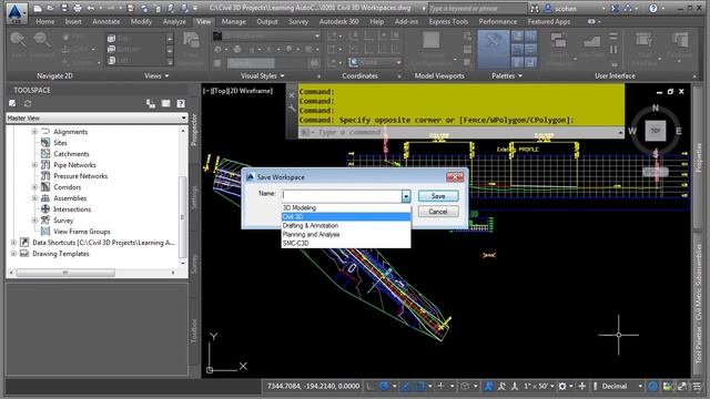 Learning AutoCAD Civil 3D 2016 : Civil 3D Workspaces смотреть онлайн